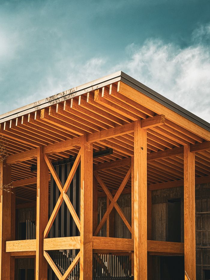 Stunning modern wooden structure in Konya, Türkiye showcasing architectural elegance.